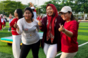 Wakil Ketua I DPRD Kabupaten Murung Raya, Dina Maulidah, S.HI., hadir dalam gelaran Senam Aerobic Zumba Party.